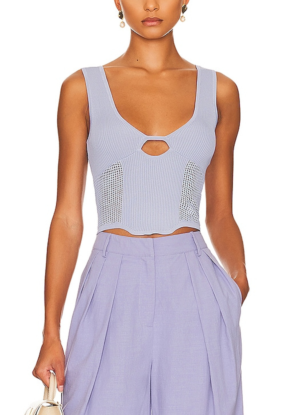 Sovere Ribbed Blue Ice Intrepid Tank Top Size S NWT